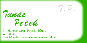 tunde petek business card